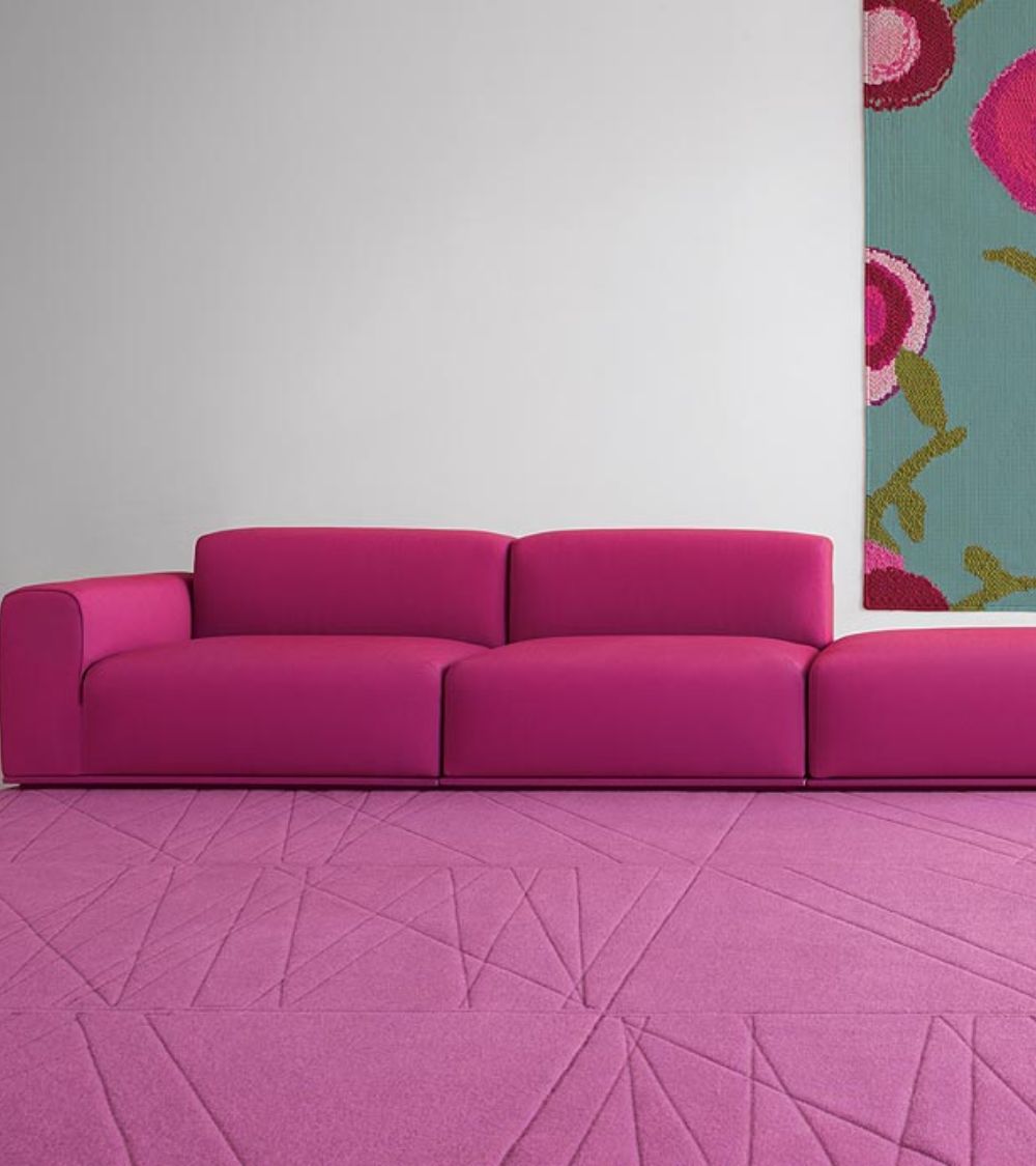 tappeto rosa in feltro paola lenti